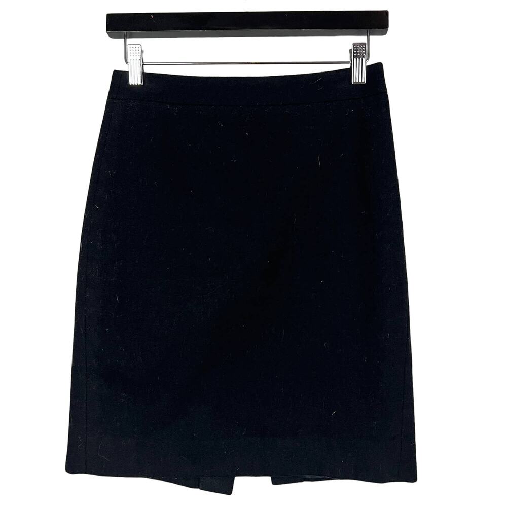 J. Crew Classic Pencil Skirt Wool Black - 00